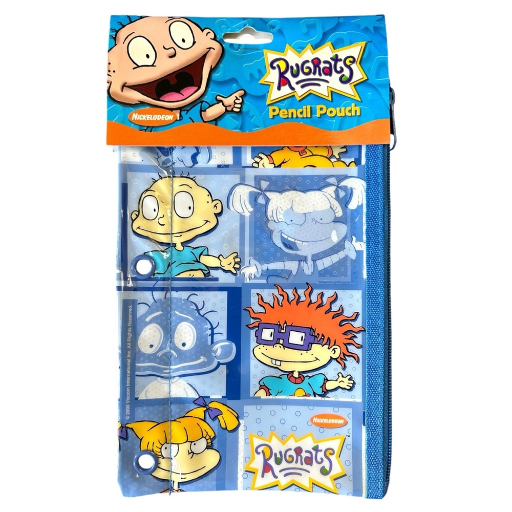 Vintage 2000 Rugrats Nickelodeon Pencil Pouch 3 Ring